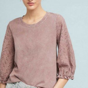 Eri + Ali Embroidered Maeve 3/4 Sleeves Blouse